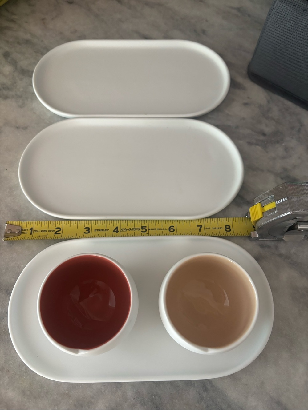 Indaba whiteCeramic Dual-Dip Serving Tray with Two Removable Bowls